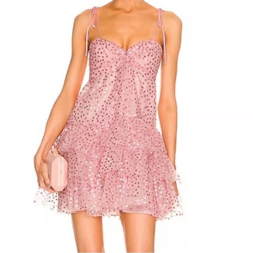 Cinq A Sept Sparkling Pink Layered Dress